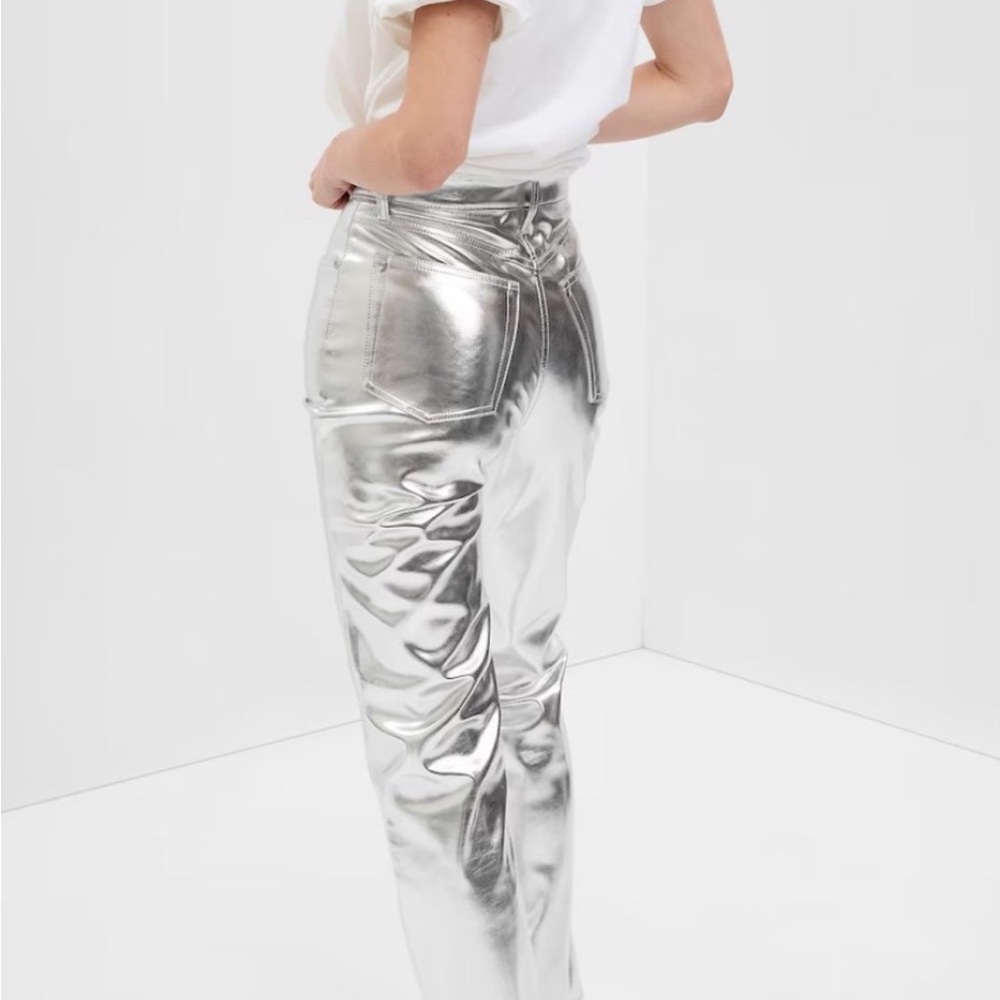 Gap Silver Faux Leather Jeans